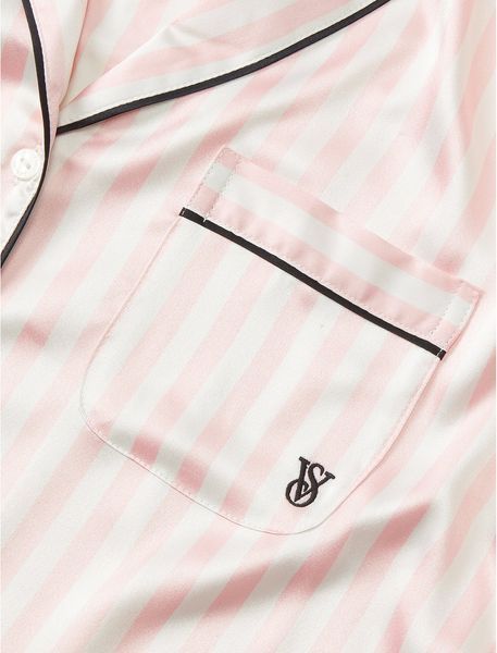 Сатинова піжама Victoria's Secret Pink Stripe VS-PSPSM фото