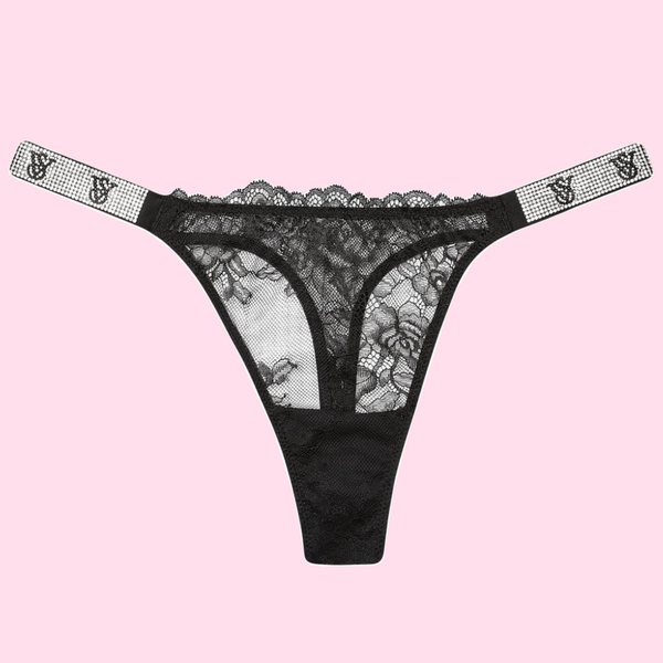 Мереживні чорні трусики з камінцями Victoria&rsquo;s Secret VS-SPLL фото